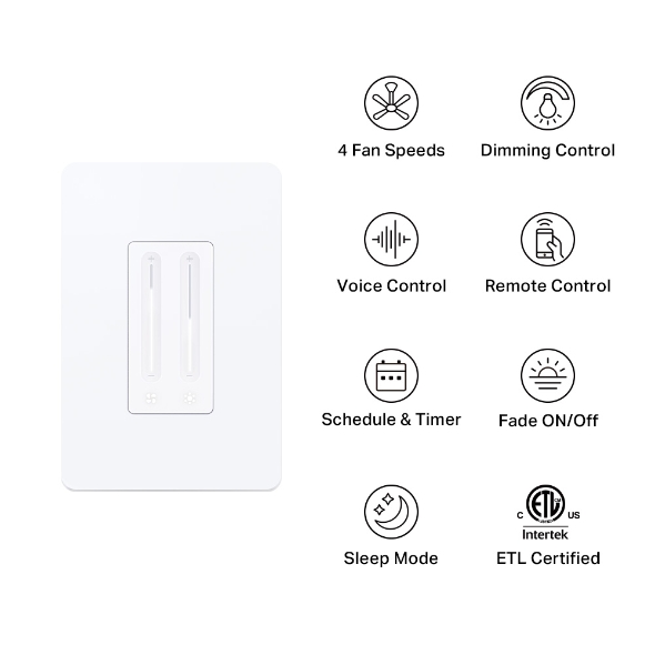 Kasa Smart Ceiling Fan Control and Dimmer Switch
