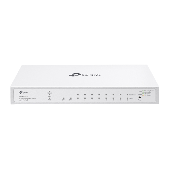10-Port Gigabit Smart Switch with 8-Port PoE+