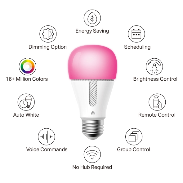 Kasa Smart Wi-Fi Light Bulb, Multicolour
