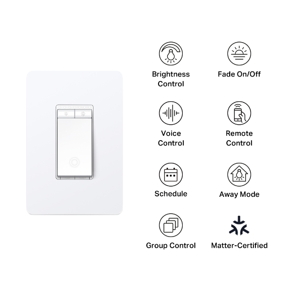 Kasa Smart Wi-Fi Dimmer Light Switch, Matter