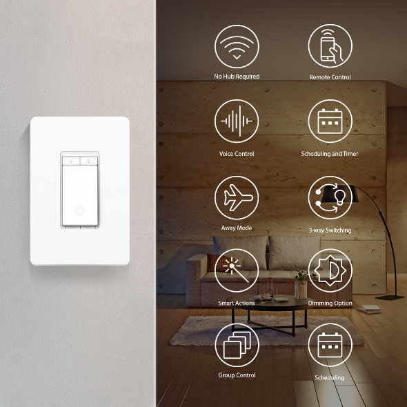 Kasa Smart WiFi Light Switch, 3-Way Dimmer Kit