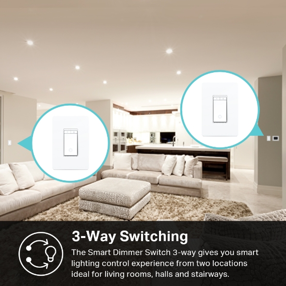 Kasa Smart WiFi Light Switch, 3-Way Dimmer Kit