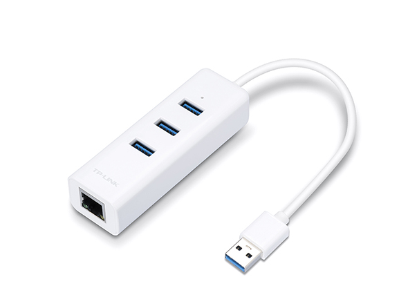 USB 3.0 3-Port Hub & Gigabit Ethernet Adapter 2&nbsp;in&nbsp;1 USB Adapter