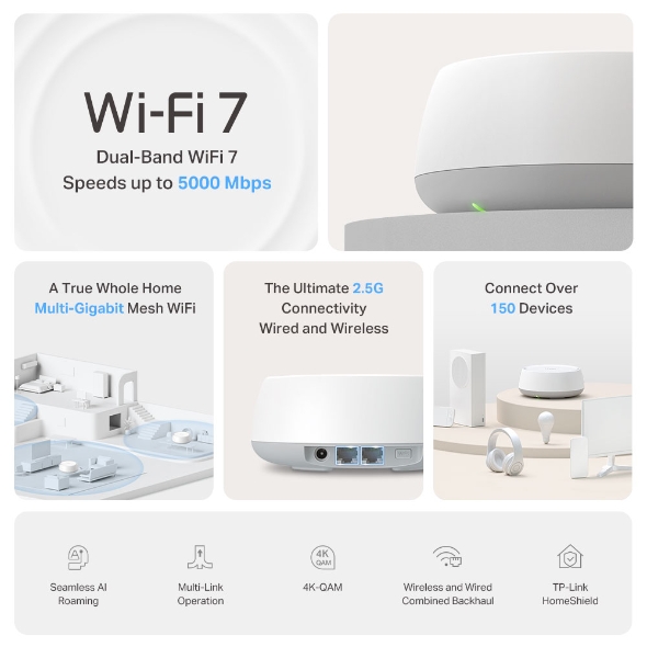 BE5000 Whole Home Mesh WiFi 7 System