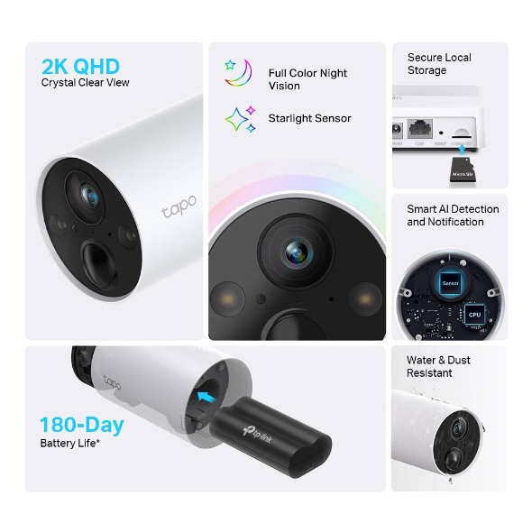 Smart Wire-Free Security Camera System, 2-Camera System