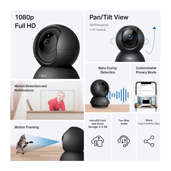 Pan/Tilt Home Security Wi-Fi Camera