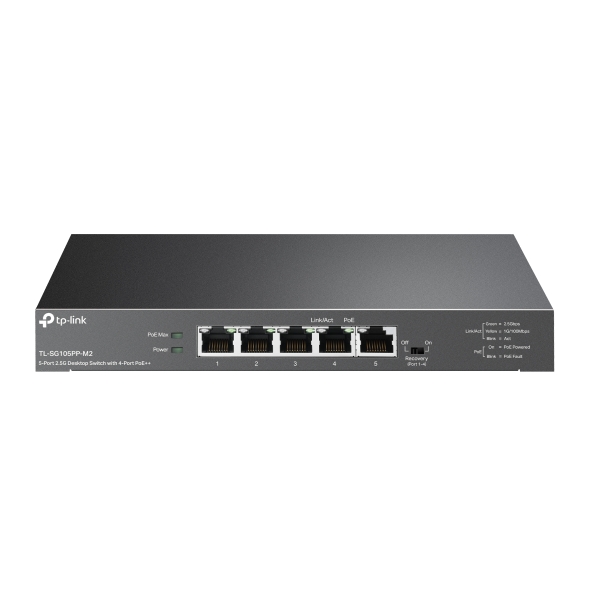 5-Port 2.5G Desktop Switch with 4-Port PoE++