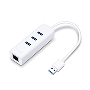 USB 3.0 3-Port Hub & Gigabit Ethernet Adapter 2&nbsp;in&nbsp;1 USB Adapter
