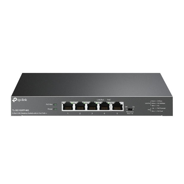 5-Port 2.5G Desktop Switch with 4-Port PoE++